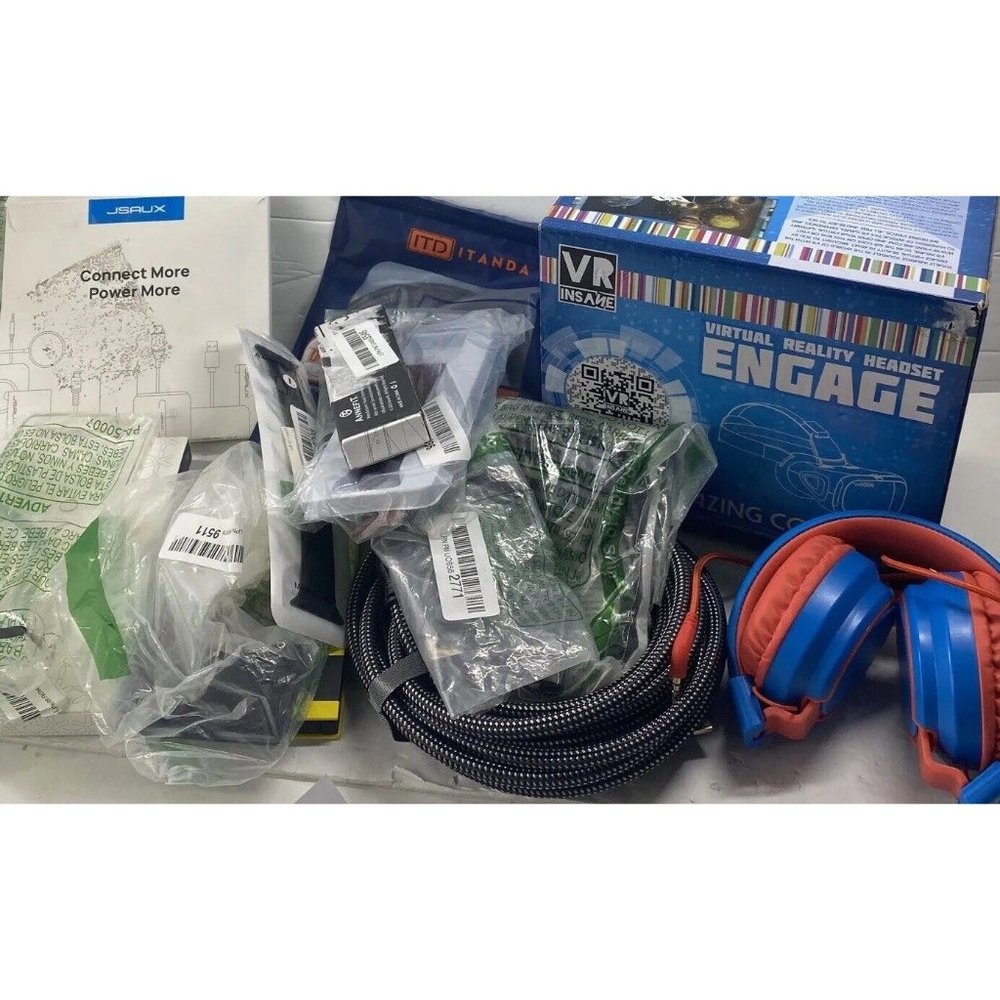 wholesale resale lot #3 cases Watch Bands VR  cables Headphones Ring Light